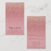 Sprookje Roze Glitter Glam Sparkle Chic Glitzy Aanbevelingskaartje (Voorkant / Achterkant)