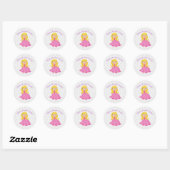 Sprookje Roze Prinses met Blond haar Stickers (Vel)