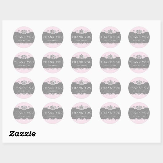 Sprookje Roze Prinses Party Sticker (Vel)