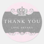 Sprookje  Roze Prinses Party Sticker (Voorkant)