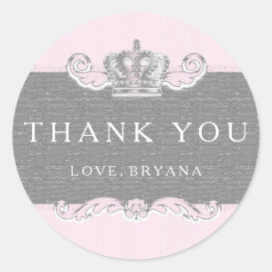 Sprookje  Roze Prinses Party Sticker