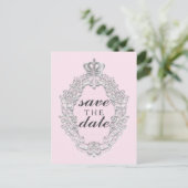 Sprookje  Roze Prinses SAVE DATE Briefkaart (Staand voorkant)
