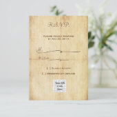 Sprookje RSVP Portret MET QR code - Bruine Tekst Kaart (Staand voorkant)