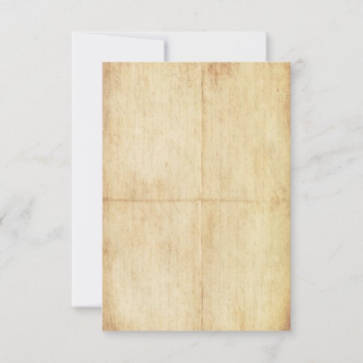 Sprookje RSVP Portret MET QR code - Bruine Tekst Kaart (Achterkant)