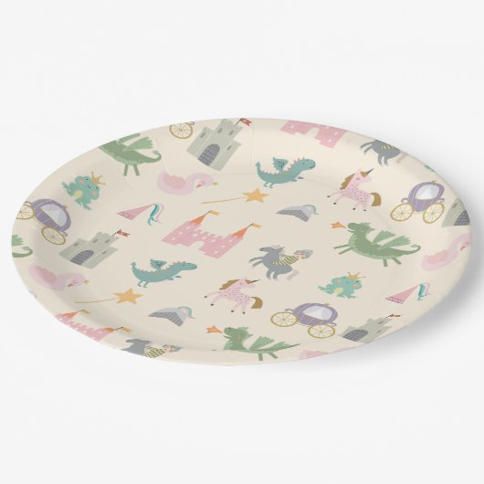 Sprookje Schattig Dragon Baby shower / Verjaardag Papieren Bordje (Gekanteld)