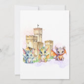 Sprookje Schattige Baby Dragons Castle Verjaardag Kaart (Achterkant)