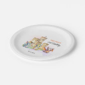 Sprookje Schattige Baby Dragons Castle Verjaardag Papieren Bordje (Gekanteld)