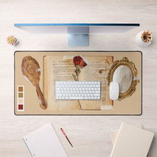 Sprookje Schattige Vrouwelijke Collage Mixed Media Bureaumat