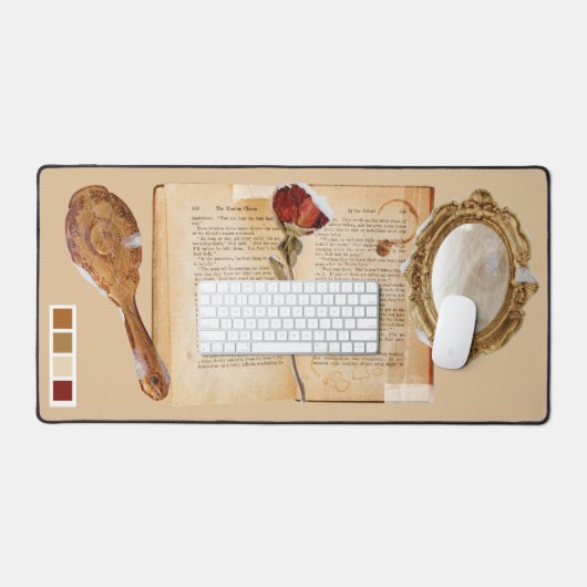 Sprookje Schattige Vrouwelijke Collage Mixed Media Bureaumat (Keyboard & Muis)