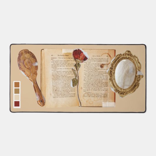 Sprookje Schattige Vrouwelijke Collage Mixed Media Bureaumat (Voorkant)