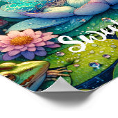 Sprookje Slaapfee op een Bloem Persoonlijk Poster (Hoek)