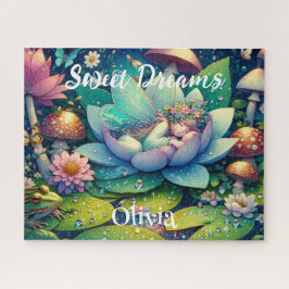 Sprookje Slaapfee op een Persoonlijke Bloem Legpuzzel