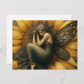 Sprookje Slapen in een Zonnebloem Briefkaart (Voorkant / Achterkant)