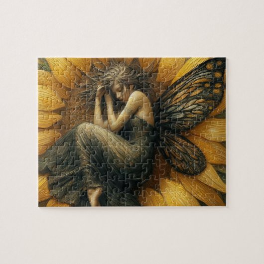 Sprookje Slapen in een Zonnebloem Legpuzzel (Horizontaal)