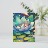 Sprookje Slapen op een Bloem Blank Briefkaart (Staand voorkant)