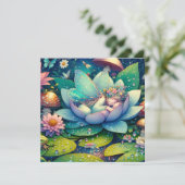 Sprookje Slapen op een Bloem Blank Kaart (Staand voorkant)