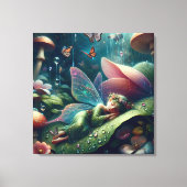 Sprookje Slapen op een paddenstoel | Blanco Canvas Afdruk (Voorkant)