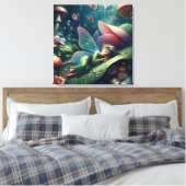 Sprookje Slapen op een paddenstoel | Blanco Canvas Afdruk (Insitu (Slaapkamer))