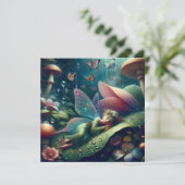 Sprookje Slapen op een paddenstoel | Blanco Kaart (Staand voorkant)