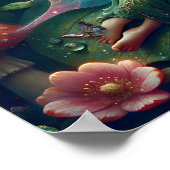 Sprookje Slapen op een paddenstoel | Blanco Poster (Hoek)