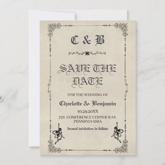  sprookje Smerybook Weddenschap Bewaar de datum Save The Date (Voorkant)