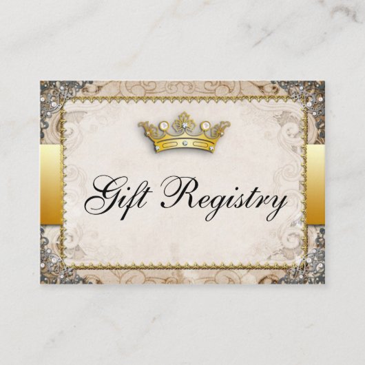 Sprookje Storybook Huwelijkscadeau Registry Informatiekaartje (Voorkant)