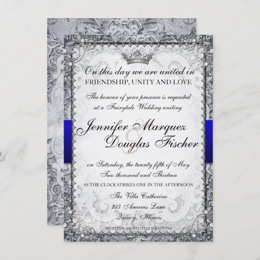 sprookje Storybook Weddenschap Gray Kaart (Voorkant / Achterkant)