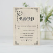 sprookje Storybook Weddenschap RSVP Kaartje (Staand voorkant)