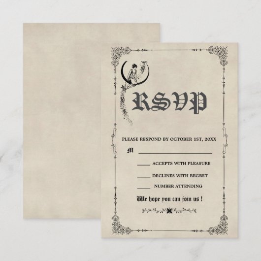 sprookje Storybook Weddenschap RSVP Kaartje (Voorkant / Achterkant)