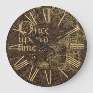  sprookje thema gouden kasteel op leder grote klok