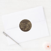 sprookje thema gouden kasteel op leder ronde sticker (Envelop)