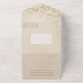 Sprookje Thema Kasteel Carriage Gold All In One Uitnodiging (Buitenkant)