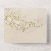 Sprookje Thema Kasteel Carriage Gold All In One Uitnodiging (Achterkant)