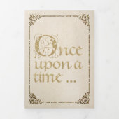 Sprookje Thema Kasteel Carriage Gold Glitter Drieluik Uitnodiging (Cover)