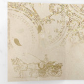 Sprookje Thema Kasteel Carriage Gold Glitter Drieluik Uitnodiging (Binnenzijde eerst)