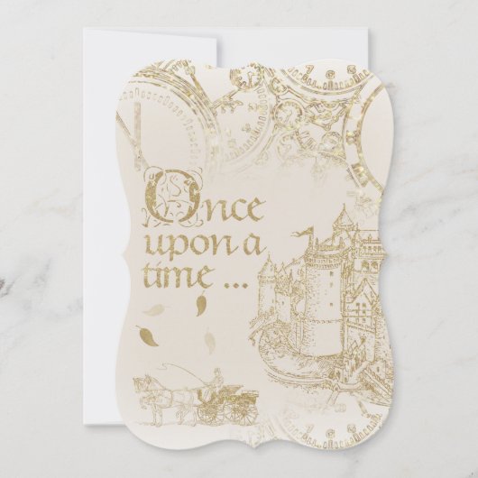 Sprookje Thema Kasteel Carriage Gold Glitter Kaart (Voorkant)