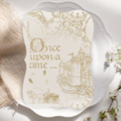 Sprookje Thema Kasteel Carriage Gold Glitter Kaart