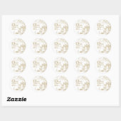 Sprookje Thema Kasteel Carriage Gold on White Ronde Sticker (Vel)