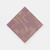 Sprookje Thema Kasteel Carriage Gold op Blush Servet (Hoek)