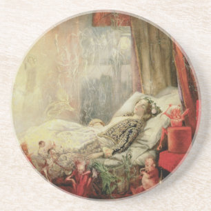 Sprookje uit het verleden, materiaal waarvan drome zandsteen onderzetter