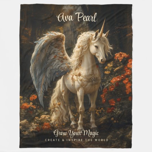 sprookje Unicorn Fleece Deken (Voorkant)