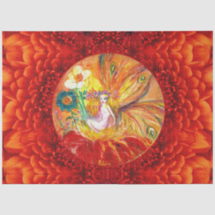 Sprookje van de bloemen ,Red Yellow Fantasy Tissuepapier