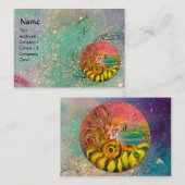SPROOKJE VAN DE ZONNEBLOEMEN geel roze blauwe schi Visitekaartje (Voorkant / Achterkant)