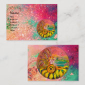 SPROOKJE VAN DE ZONNEBLOEMEN geel roze goud schitt Visitekaartje (Voorkant / Achterkant)