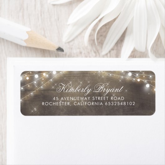 Sprookje van Lichten en Rustiek Hout Etiket (Insitu)