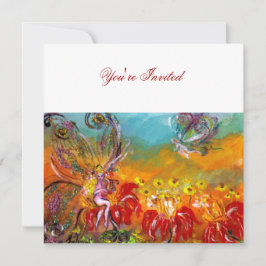 SPROOKJE VAN RODE BLOEMEN Bloemrijke Fantasie Zome Kaart