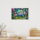Sprookje van Slaapfee op een Bloem Poster (Keuken)
