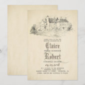 Sprookje - Verhaalboek Oude Kasteel Vintage bruilo Kaart (Voorkant / Achterkant)