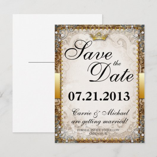  Sprookje Verhalenboek Bruiloft Save the Date Aankondigingskaart (Voorkant / Achterkant)