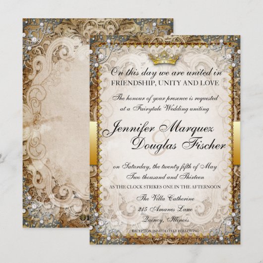 sprookje verhalenboek bruiloft uitnodiging (Voorkant / Achterkant)